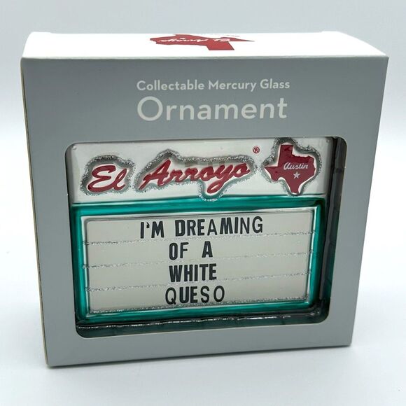 NIB- El Arrays Collectable Mercury Glass Billboard Ornament - Picture 1 of 4